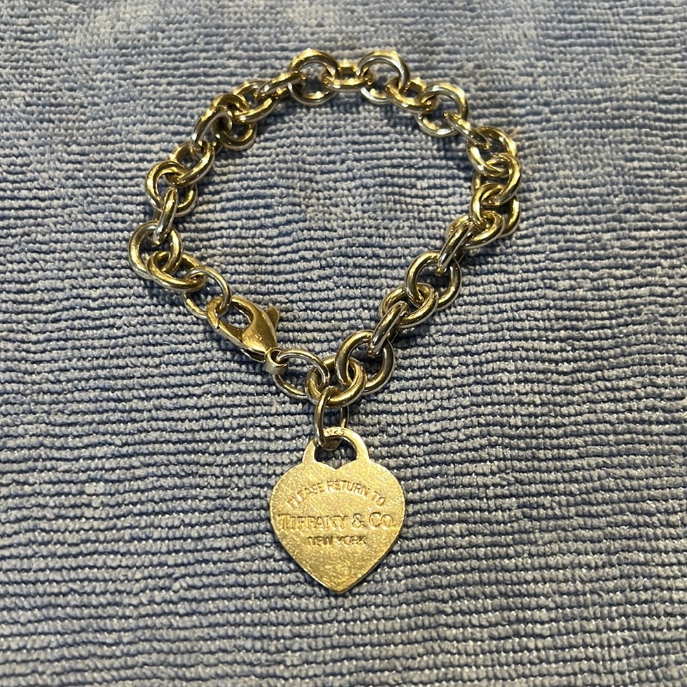 Tiffany & Co Please Return To Tiffany Heart Tag Sterling Silver 7.5” Bracelet